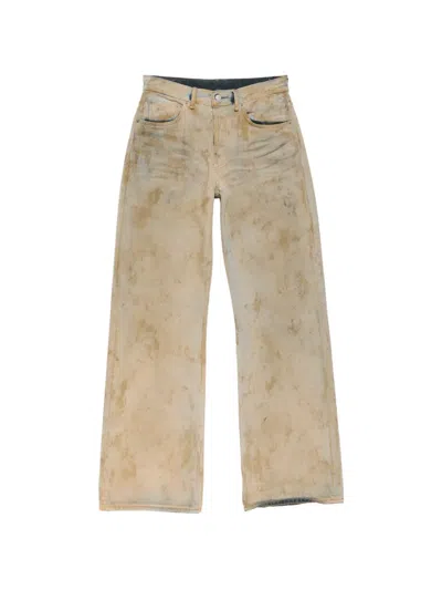 Acne Studios Patch Denim Wide-leg Jeans In Neutral