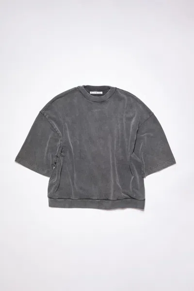Acne Studios Patch Logo T-shirt In Faded Black