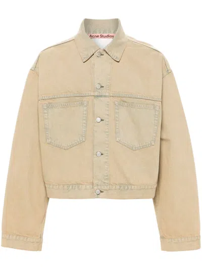 Acne Studios Patch-pockets Denim Jacket In Nude