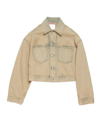 Acne Studios Beige Oversized Denim Jacket In 14l Light Sand