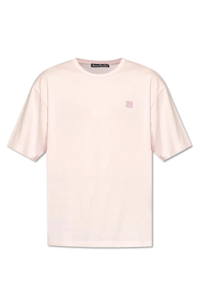 Acne Studios Patched T-shirt In Light Pink
