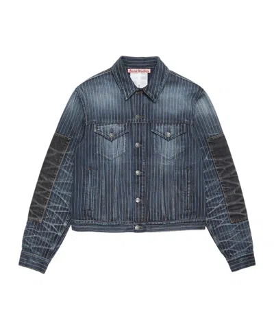 Acne Studios Patchwork Denim Jacket In Blue