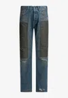 Acne Studios Patchwork Distressed Jeans In Blue