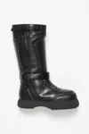 Acne Studios Patchwork Leather Boots In Black
