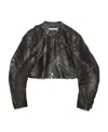 Acne Studios Patchwork Leather Jacket In Black