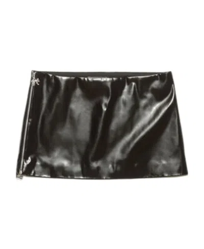Acne Studios Patent-finish Zip-up Mini Skirt In Black