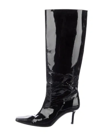 Pre-owned Acne Studios Patent Leather Boots In Black