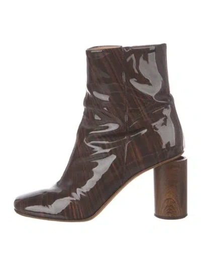 Pre-owned Acne Studios Patent Leather Boots In Brown