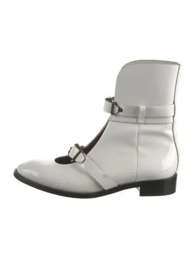 Pre-owned Acne Studios Patent Leather Boots In White