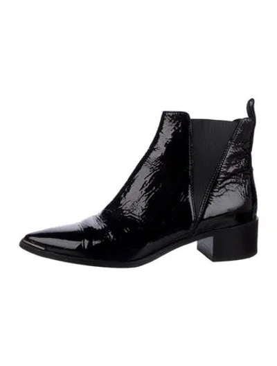 Pre-owned Acne Studios Patent Leather Chelsea Boots In Black