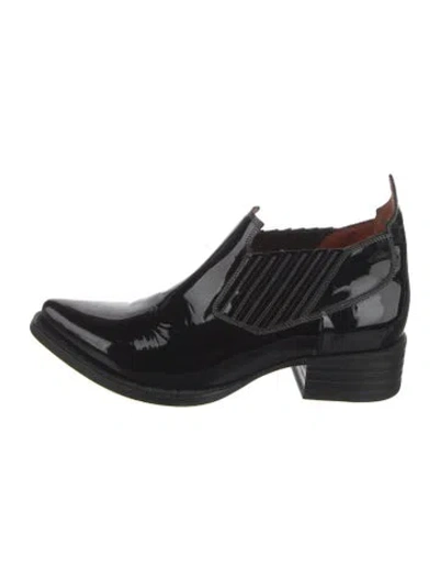 Pre-owned Acne Studios Patent Leather Chelsea Boots In Black