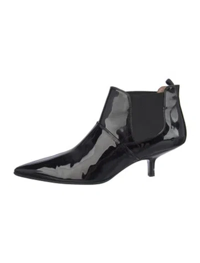 Pre-owned Acne Studios Patent Leather Chelsea Boots In Black