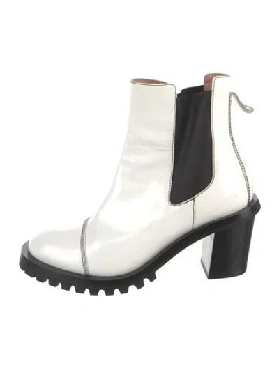 Pre-owned Acne Studios Patent Leather Chelsea Boots In Black/white