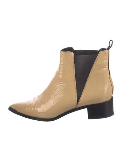 Pre-owned Acne Studios Patent Leather Chelsea Boots In Neutral