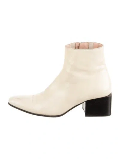 Pre-owned Acne Studios Patent Leather Chelsea Boots In Neutral