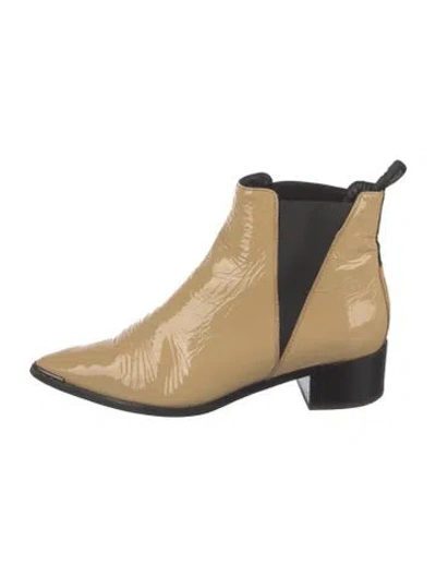 Pre-owned Acne Studios Patent Leather Colorblock Pattern Chelsea Boots