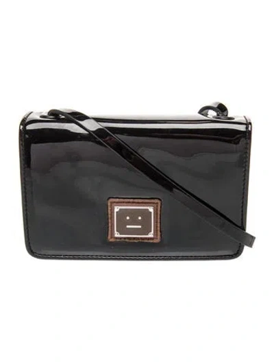Pre-owned Acne Studios Patent Leather Crossbody Bag In Black