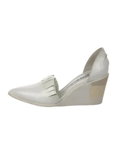 Pre-owned Acne Studios Patent Leather D'orsay Pumps In White