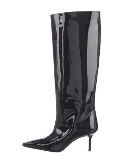 Pre-owned Acne Studios Patent Leather Rain Boots In Black