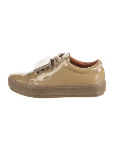 Pre-owned Acne Studios Patent Leather Sneakers In Green