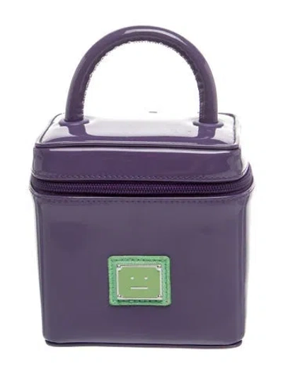 Pre-owned Acne Studios Patent Leather Top Handle Bag In Purple