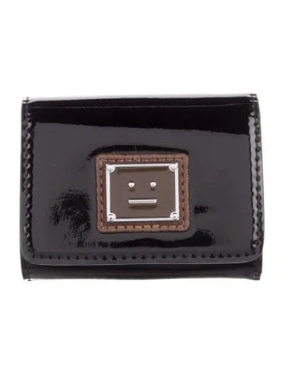 Pre-owned Acne Studios Patent Leather Wallet In Black