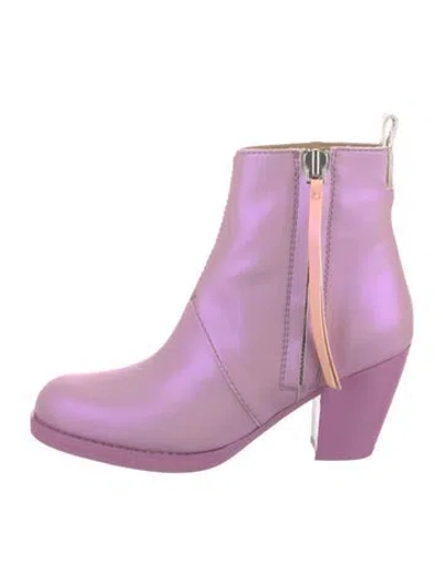 Pre-owned Acne Studios Patent Leather Western Boots In Purple
