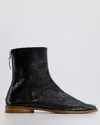 ACNE STUDIOS ACNE STUDIOS PATENT TEXTURED LEATHER BOOTS WITH ZIP