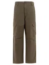 Acne Studios Patsono Dry Cotton Twill Trousers In Green