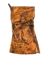 Acne Studios Off-the-shoulder Ruched Printed Stretch-mesh Mini Dress In Brown