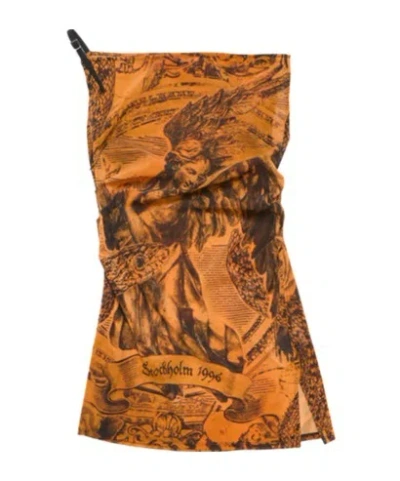 Acne Studios Off-the-shoulder Ruched Printed Stretch-mesh Mini Dress In Multi