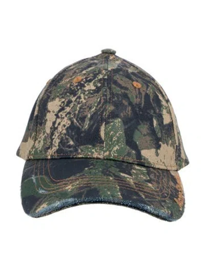 Pre-owned Acne Studios Pattern Print Baseball Cap In Blue/green