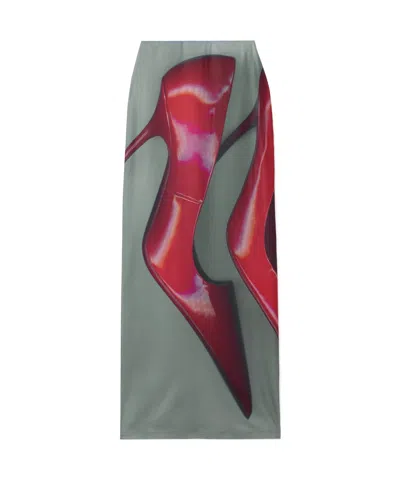 Acne Studios Pattern Skirt In Red