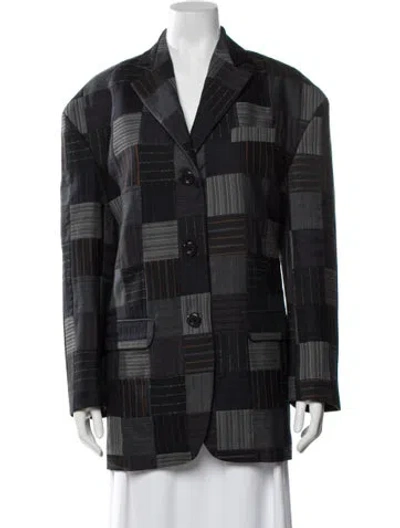 Pre-owned Acne Studios Patterned Blazer In Blue