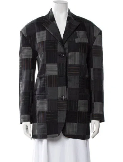 Pre-owned Acne Studios Patterned Blazer In Blue