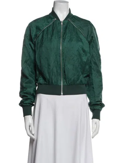 Pre-owned Acne Studios Patterned Bomber Jacket In Green