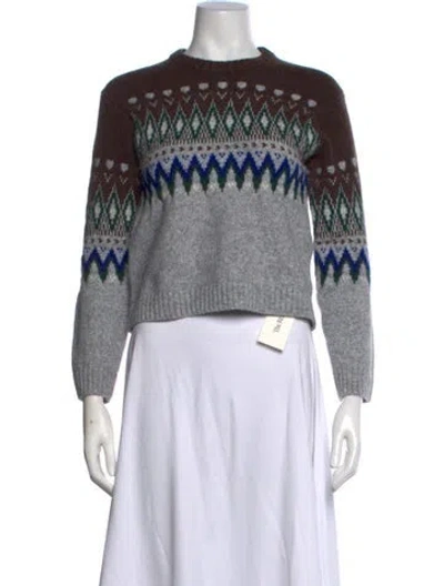 Pre-owned Acne Studios Patterned Crew Neck Sweater In Multi