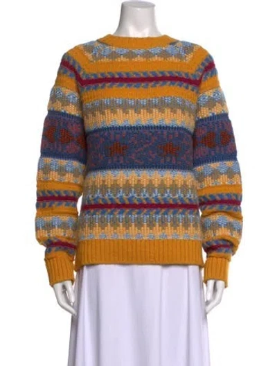 Pre-owned Acne Studios Patterned Crew Neck Sweater In Orange