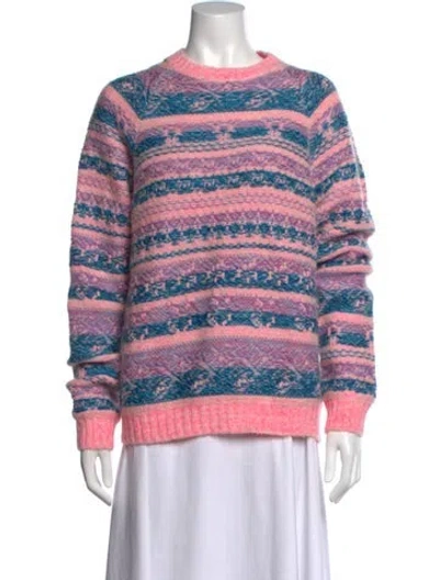 Pre-owned Acne Studios Patterned Crew Neck Sweater In Pink