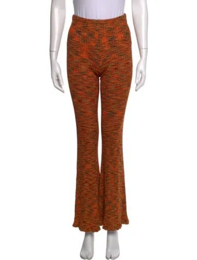 Pre-owned Acne Studios Patterned Flared Pants In Orange