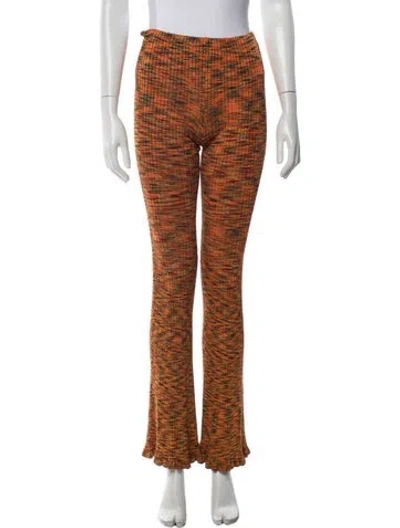 Pre-owned Acne Studios Patterned Flared Pants In Orange