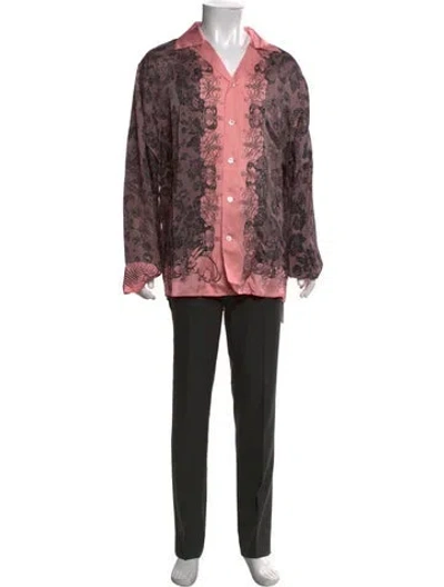 Pre-owned Acne Studios Patterned Long Sleeve Dress Shirt In Pink