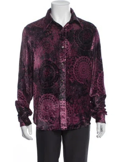 Pre-owned Acne Studios Patterned Long Sleeve Shirt In Purple