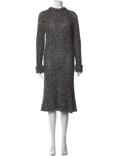 Pre-owned Acne Studios Patterned Midi Length Dress In Black