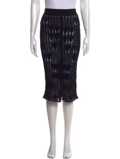 Pre-owned Acne Studios Patterned Midi Length Skirt In Black