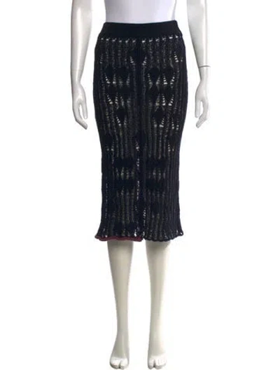 Pre-owned Acne Studios Patterned Midi Length Skirt In Black
