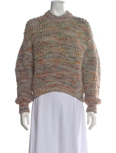 Pre-owned Acne Studios Patterned Mock Neck Sweater In Neutrals