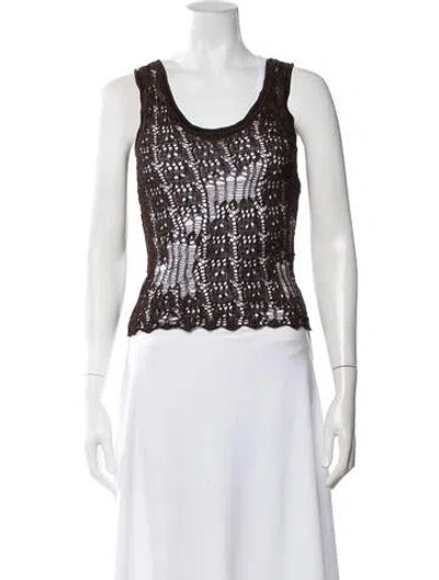 Pre-owned Acne Studios Patterned Scoop Neck Top In Grey