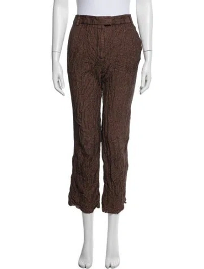 Pre-owned Acne Studios Patterned Straight Leg Pants In Brown