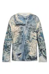 Acne Studios Blue Printed Sweater In Blue